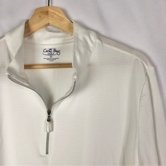 Coral Bay Golf White Quarter Zip Pullover XL - Picture 3 of 3